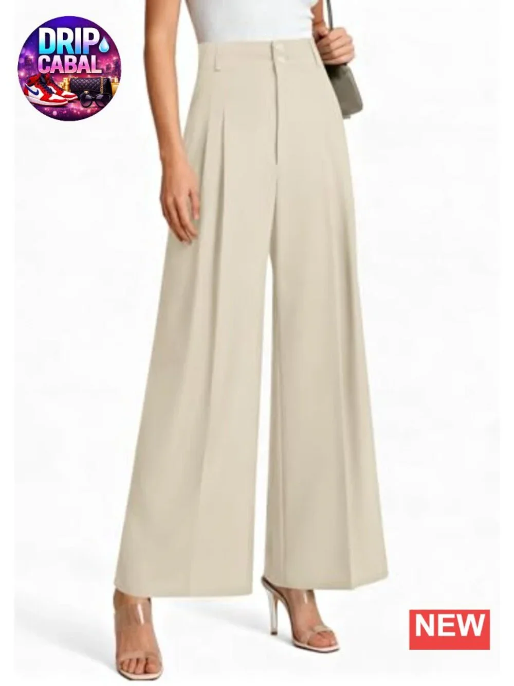 High Waisted Wide Leg Palazzo Dress Pants with Pockets for Women